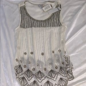 Bar 3 Macys brand elegant see through beaded top!
